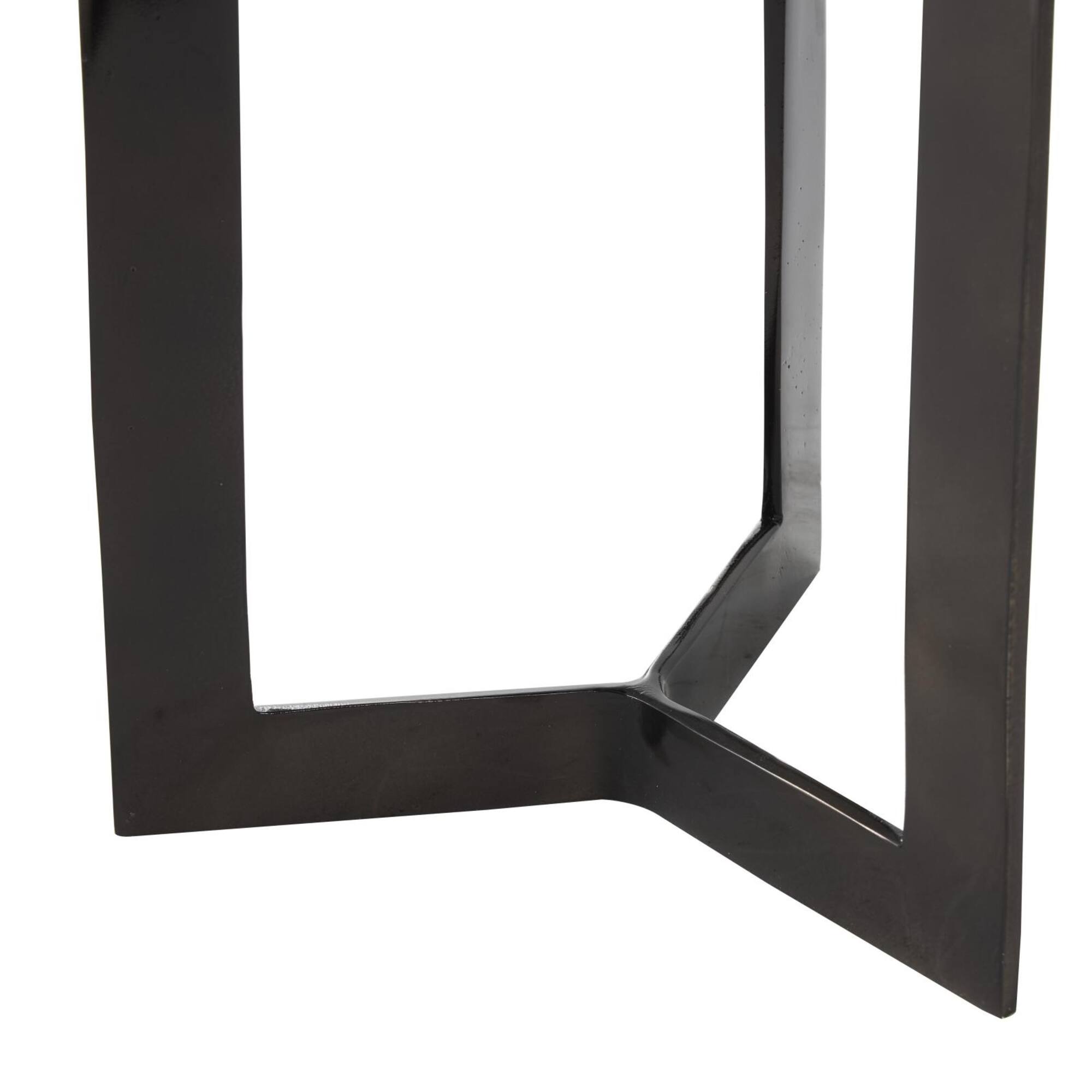 Black Aluminum Metal Tripod Accent Table Set